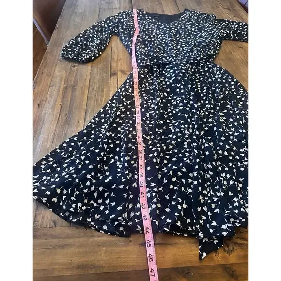 Talbots Size 16 Dress Belted Black Long Sleeve Office Church Party Stretch - Picture 11 of 12